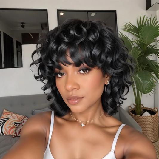 Limited Design Glueless Wavy Mullet Wig Wear Go Human Hair