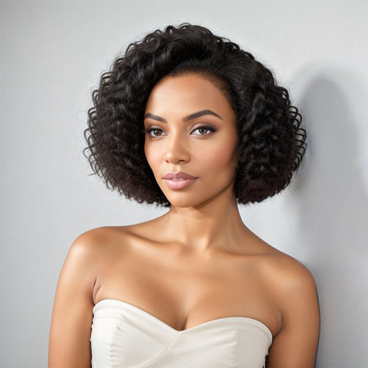 Boss Lady Style | Wear & Go Hair Curly Short Cut 5x5 Lace Front Kinky Edges Wig 100% Human Hair
