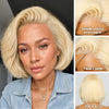 Perruque En Dentelle De Fermeture 4x4 Sans Colle De Style Bob Blond 613 Au Design Limité À La Mode