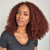 Auburn Brown 5x5 Closure Lace Glueless Ventilated Wig 4C Afro Kinky Curly Wig 100% Human Hair