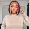 5x5 Glueless Short Bob Wig 613/99J Silky Straight Human Hair
