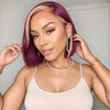 5x5 Glueless Short Bob Wig 613/99J Silky Straight Human Hair