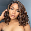 5x5 Sans Colle Courte Bob Perruque Brun Ombré Loose Wave Cheveux Humains