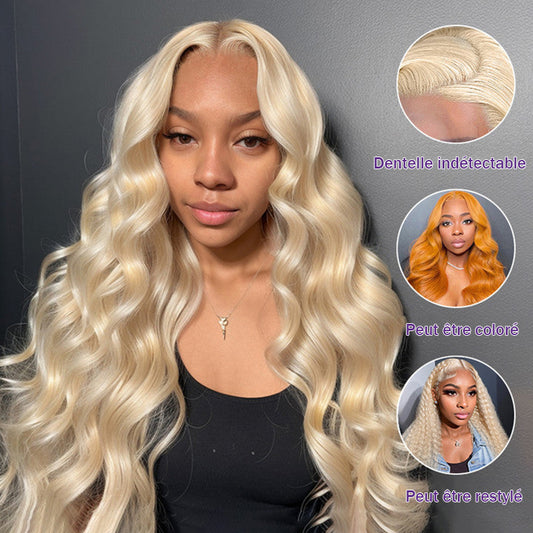 Séparation Libre 13x4 Blonde 613 Dentelle Frontale Vague De Corps Cheveux Humains