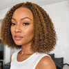 13x4 Bob HD Lace Frontale Perruque Deep curly Mélange tendance Couleur