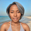 Perruque courte coupe Pixie 5x5 avec dentelle frontale en C 100 % cheveux humains