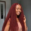 Perruque Ondulée En Dentelle Avec Fermeture 5x5 Sans Colle Auburn Brun Rougeâtre #33