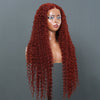 Perruque Ondulée En Dentelle Avec Fermeture 5x5 Sans Colle Auburn Brun Rougeâtre #33