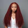 Perruque Ondulée En Dentelle Avec Fermeture 5x5 Sans Colle Auburn Brun Rougeâtre #33