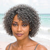 Perruques bouclées crépues sans colle poivre et sel Perruques en cheveux humains