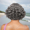 Perruque Bob Noire Bouncy Wave Roll Avec Vagues Bnags Pour Femme Noire
