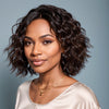 Perruque Bob Loose Wave Marron Foncé En Dentelle Sans Colle Avec Fermeture 5x5