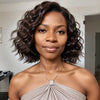 Perruque Bob Loose Wave Marron Foncé En Dentelle Sans Colle Avec Fermeture 5x5