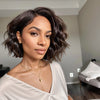 Perruque Bob Loose Wave Marron Foncé En Dentelle Sans Colle Avec Fermeture 5x5