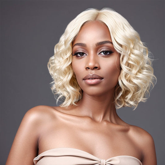 # 613 Blonde Bobbi Boss Look Put On And Go Réaliste Loose Wave 5x5 Fermeture Lace Wig