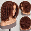 Auburn Brown 5x5 Closure Lace Glueless Ventilated Wig 4C Afro Kinky Curly Wig 100% Human Hair