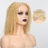 Blonde 613 Kinky Curly Bob Glueless 5x5 Closure Lace Facilement Reteinte