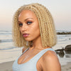 Blonde 613 Kinky Curly Bob Glueless 5x5 Closure Lace Facilement Reteinte