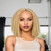 Blonde 613 Kinky Curly Bob Glueless 5x5 Closure Lace Facilement Reteinte