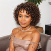 Perruque De Cheveux Bruns Sans Colle Courte Bouclée Bob Perruques De Cheveux Humains Pour Femme Noire