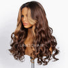 5x5Perruque Sans Colle Loose Wave Couleur Mélangé #4/27 Bouclé Cheveux Humains