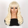 Flawless Easy Wear 613 Blonde Body Wave Cheveux longs pour femmes avec frange