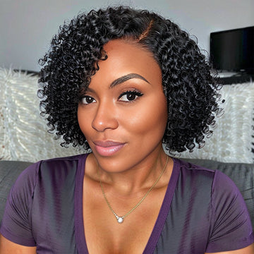 Perruque De Cheveux Humains En Dentelle Avec Fermeture Profonde Et Bouclée Sans Colle 5x5