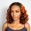 Chic Ombre Brown | 5x5 Glueless Lace Short Loose Wave Wig 100% Human Hair