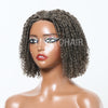 Perruque Bob Sans Colle En Dentelle Avec Fermeture 5x5 Style Dreadlock Sel Et Poivre