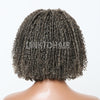 Perruque Bob Sans Colle En Dentelle Avec Fermeture 5x5 Style Dreadlock Sel Et Poivre