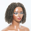 Perruque Bob Sans Colle En Dentelle Avec Fermeture 5x5 Style Dreadlock Sel Et Poivre