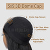 Perruque Bob lisse sans colle avec fermeture en dentelle 5x5 avec capuchon dôme 3D