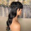 Perruque de cheveux humains ondulés coupe lutin sans colle LinktoHair avec frange