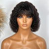 Perruque Bob Sans Colle Water Wave Avec Bang 100% Cheveux Humains