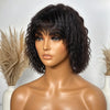 Perruque Bob Sans Colle Water Wave Avec Bang 100% Cheveux Humains