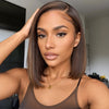 Perruque Bob Lace Front Wig 100% cheveux humains lisses 13x4 sans colle