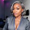 LinktoHair sel et poivre sans colle 5x5 fermeture dentelle perruque partie latérale Bob Style