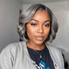 LinktoHair sel et poivre sans colle 5x5 fermeture dentelle perruque partie latérale Bob Style