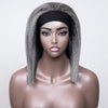 Perruque Bandeau De Cheveux Humains Gris Crépus Soufflés À La Mode