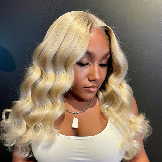 Linktohair Perruque Body Wave Blonde 613 Avec Fermeture Hd 5x5 Sans Colle Avec Capuchon Dôme 3d Sécurisé