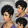 Perruque en dentelle naturelle coupe Pixie noire tendance de LinktoHair