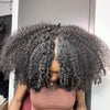 Perruques Afro Bouclées Sans Colle V Part Cheveux Humains Sans Laisser De Côté Adaptés Aux Débutants