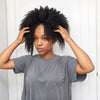 Perruques Afro Bouclées Sans Colle V Part Cheveux Humains Sans Laisser De Côté Adaptés Aux Débutants