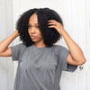 Perruques Afro Bouclées Sans Colle V Part Cheveux Humains Sans Laisser De Côté Adaptés Aux Débutants