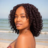 LINKTOHAIR Twist Roll Wave Bob Sans Colle 5x5 Fermeture Dentelle Perruque Cheveux Noirs Courts