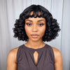 Perruque Bob Noire Bouncy Wave Roll Avec Vagues Bnags Pour Femme Noire