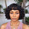 Perruque Bob Noire Bouncy Wave Roll Avec Vagues Bnags Pour Femme Noire
