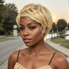 Glueless Perruque Bob Courte Blonde 613 Avec Fermeture 5x5 Et Partie Latérale En Dentelle
