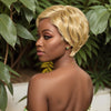 Glueless Perruque Bob Courte Blonde 613 Avec Fermeture 5x5 Et Partie Latérale En Dentelle