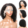 Perruque Bob Courte Sans Colle Pixie Bouclée Cheveux Humains Dentelle Frontale Perruque